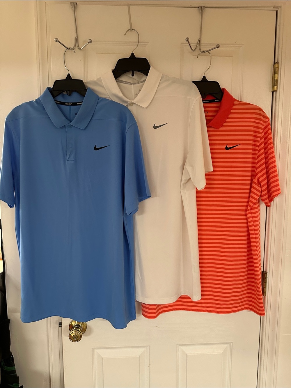 Nike Men’s Polo Trio - Light Blue, White & Orange Stripes